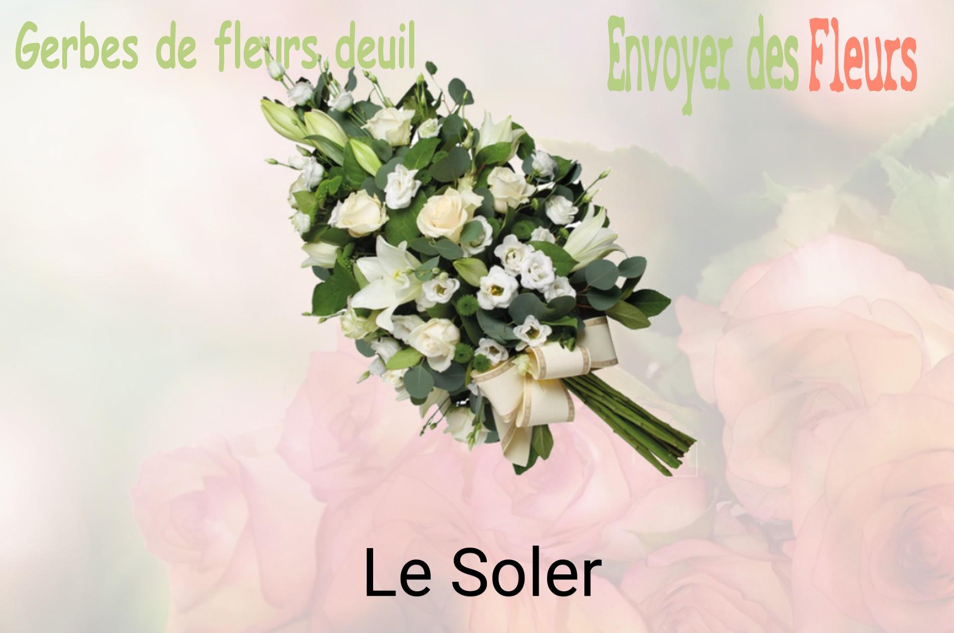 Gerbe de fleurs de deuil livrée à Le Soler